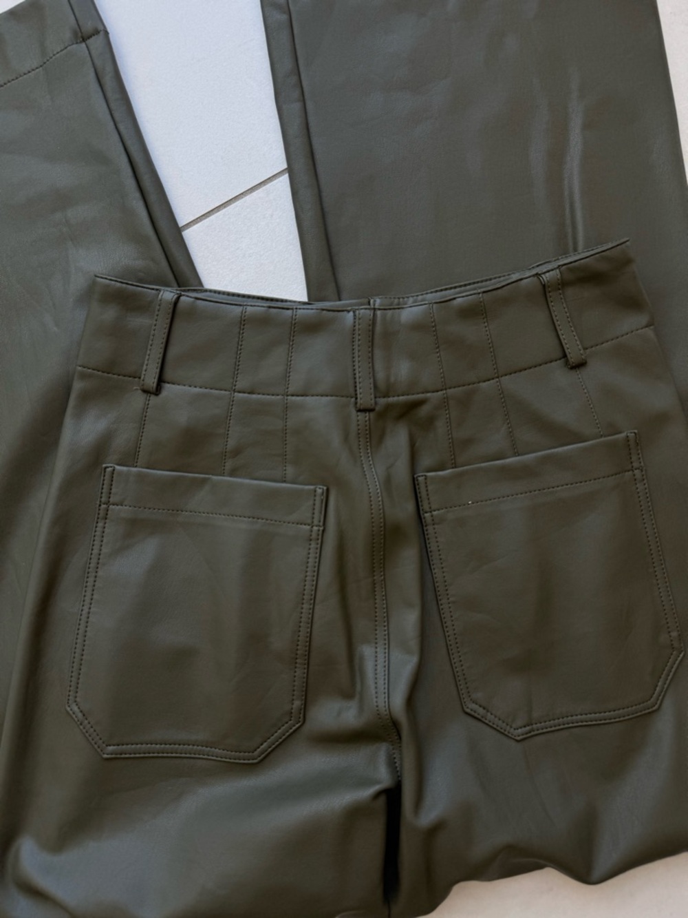 Nwot Maeve olive faux leather colette pants sz 25 - Picture 7 of 8